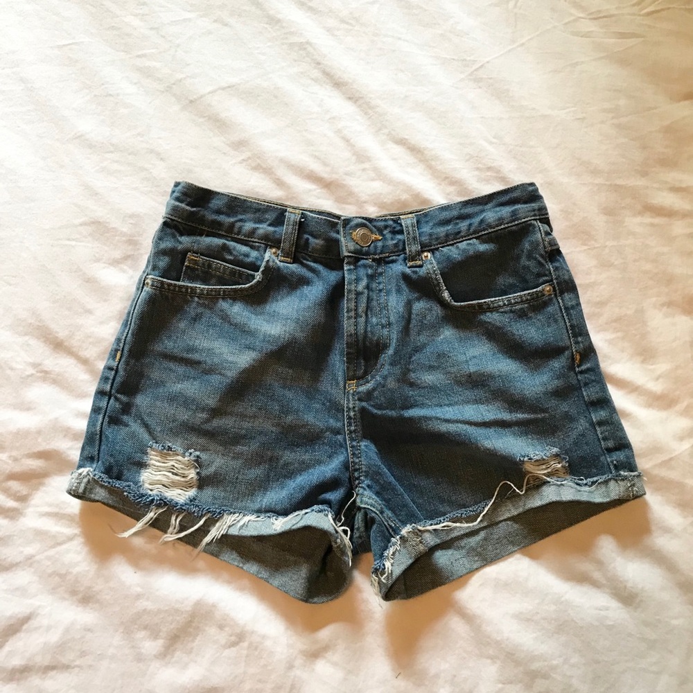 Topshop High Waisted Jean Shorts
